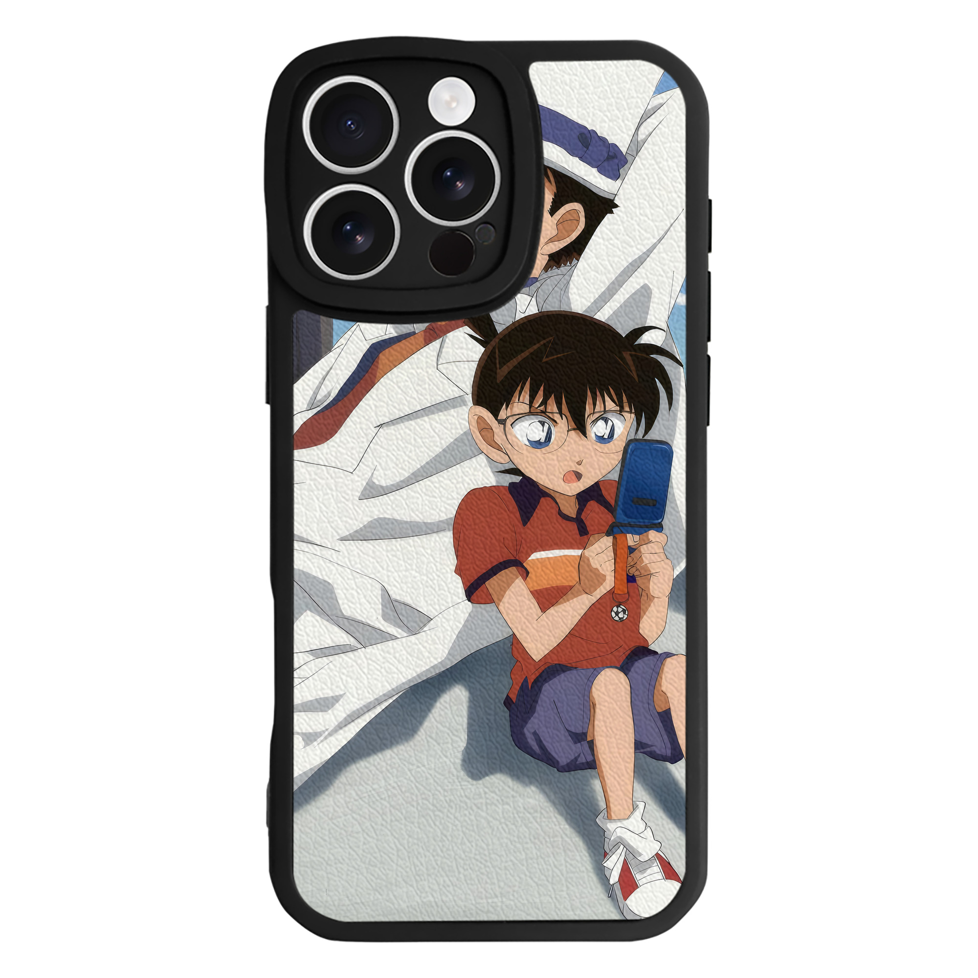 （画像用） 名探偵コナン Detective Conan 【iPhone 16シリーズ対応】シリコンスマホケース（レザー調） 材質：シリコン